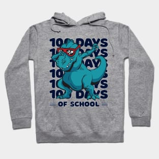 100 Days of school typography featuring a T-rex dino Dabbing #3 Hoodie